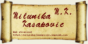 Milunika Kasapović vizit kartica